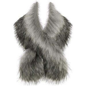 Women's Gray BABEYOND Faux Fur Shawl for Winter Bridal Wedding Party Cover Up